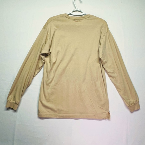 Victoria's Secret PINK Long Sleeve T-shirt Gold Tan Cotton Women's L *See Flaw* - Picture 7 of 8